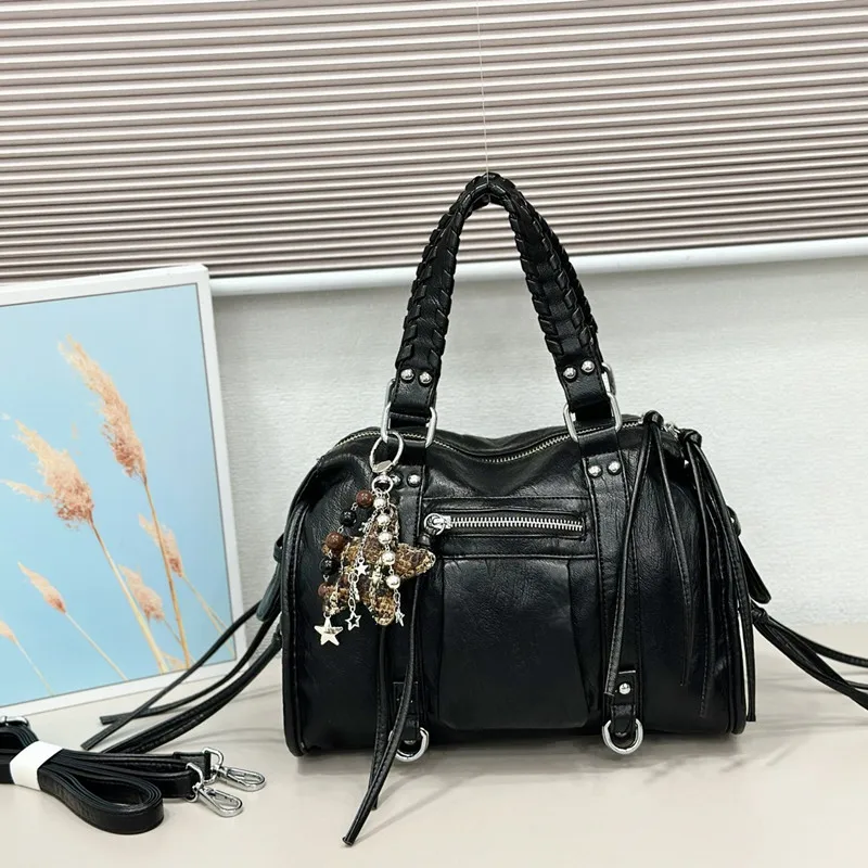 Luxury Rhinestone Women Handbags 2026 Fashion Leather Designer Crossbody Bags Female High Capacity Shoulder Bag Sac A Main