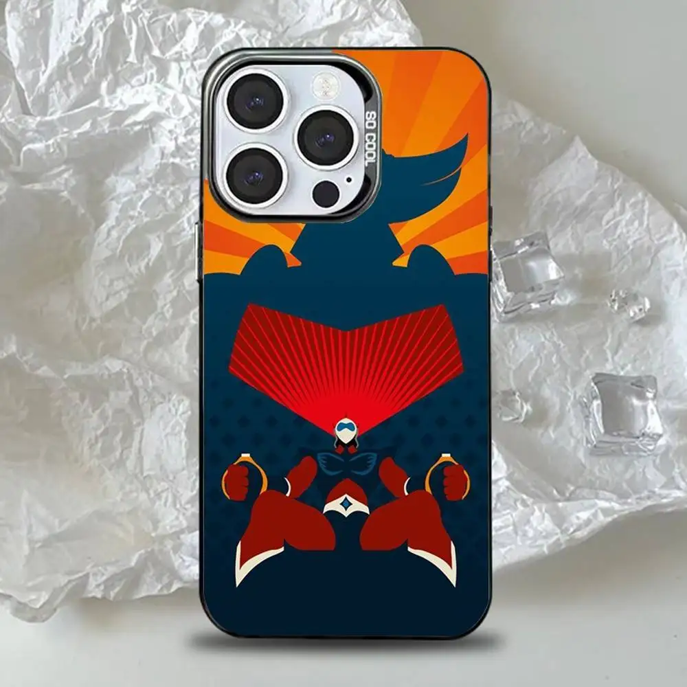 Чехол для телефона UFO Robot Goldorak для iPhone 16,15,14,13,12,11, Pro, Max, Plus, Mini, XS, SE, черный матовый жесткий бампер с защитой от падения