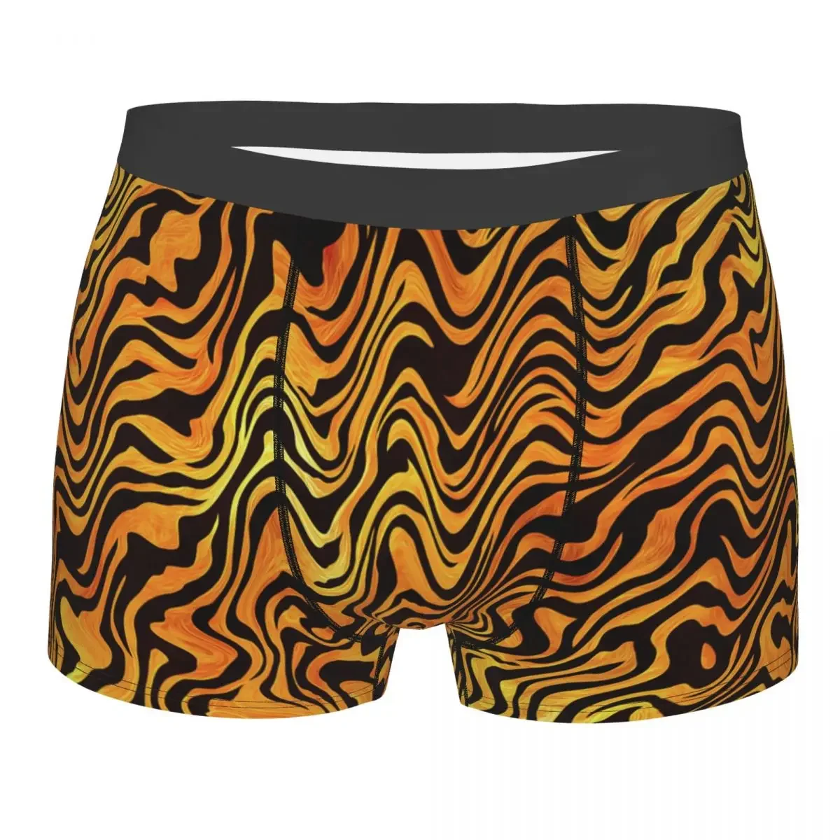 Custom Wave Zebra Skin Print Boxer Shorts For Men 3D Printed Animal Fur Texture Underwear Panties Briefs Breathable Underpants