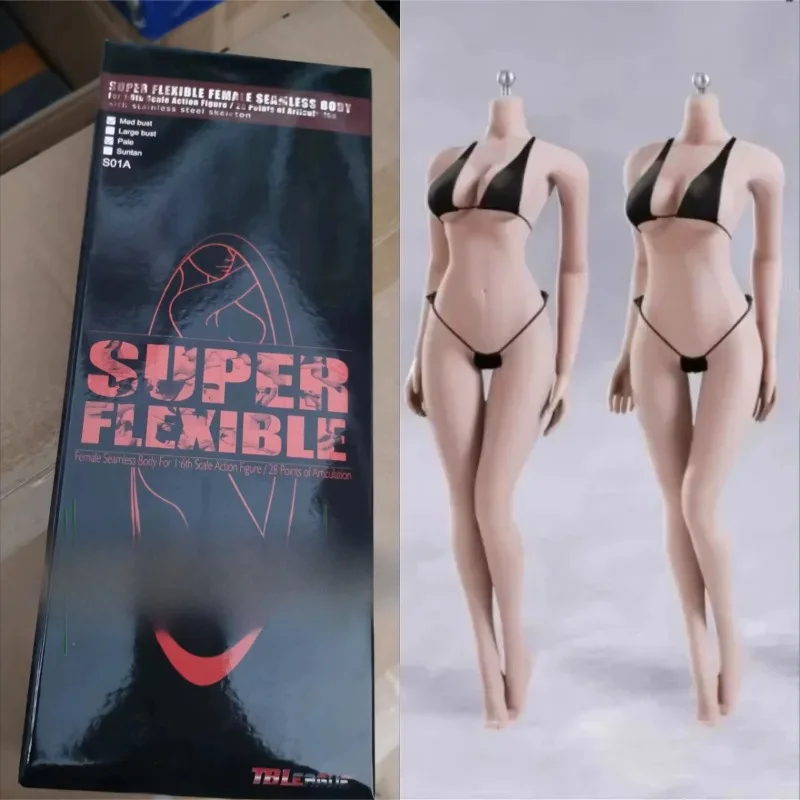 S02A S06B S09C S12D Super-Flexible Seamless Body With Stainless Steel Skeleton In Middle Breast Size 1/6 12IN TBLeague Phicen