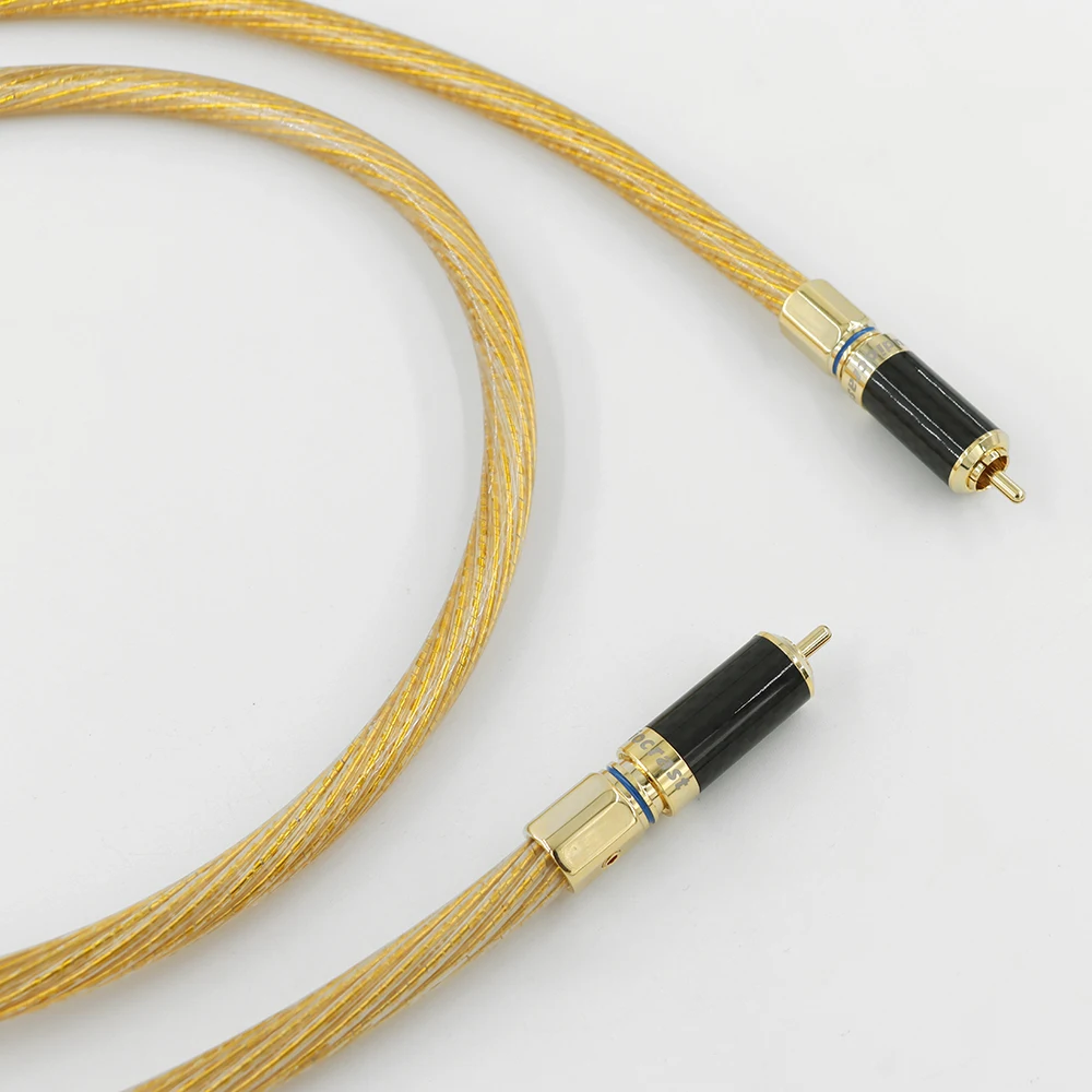 Эталонный кабель SPDIF — медь 8N OCC с 24-каратным позолоченным RCA и тройным экраном ​
