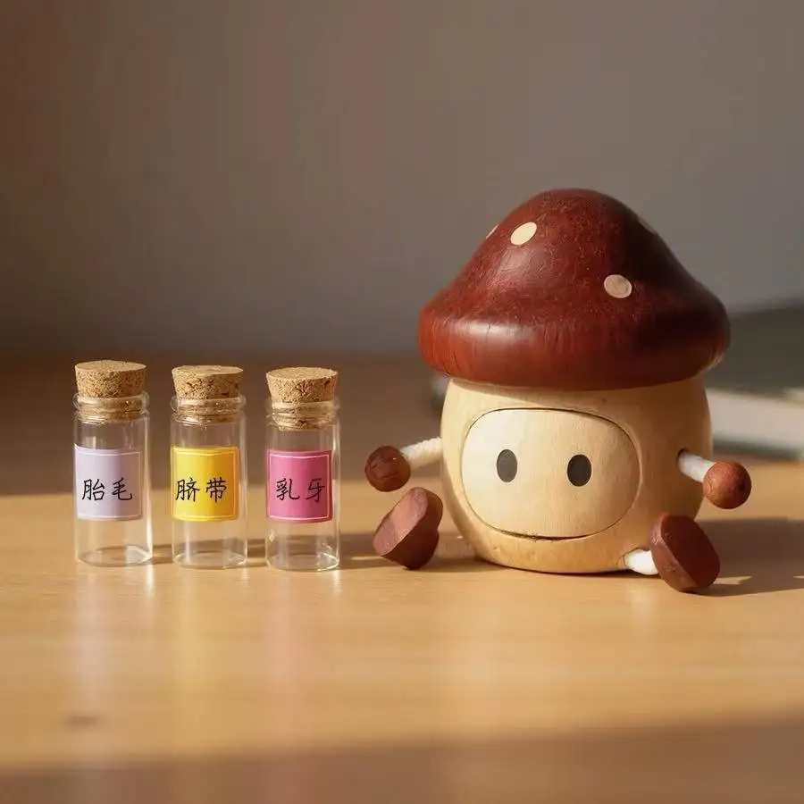 Creative Mushroom Man Ornament Solid Wood Cute Healing Desktop Storage Box Living Room Home Decoration Gifts