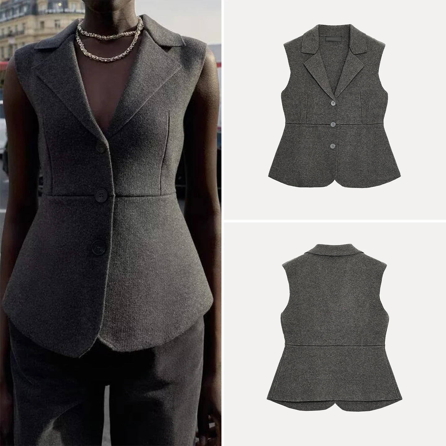 

Новинка осени 2025: Женский вязаный жилет ZDATA в повседневном стиле, облегающий, модный, для ежедневной носки, однотонный, на одной пуговице