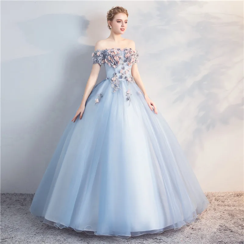 New Colorful Gauze Dress TuTu Skirt Summer One-Shoulder Long Three-Dimensional Flower Decoration Back Strap Design Dress