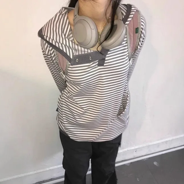 

Ins Sle Harajuku Мужские брюки с капюшоном в длинную полоску контрастные брюки Весна Ciwalk Футболка стандартного кроя из ацетатного волокна