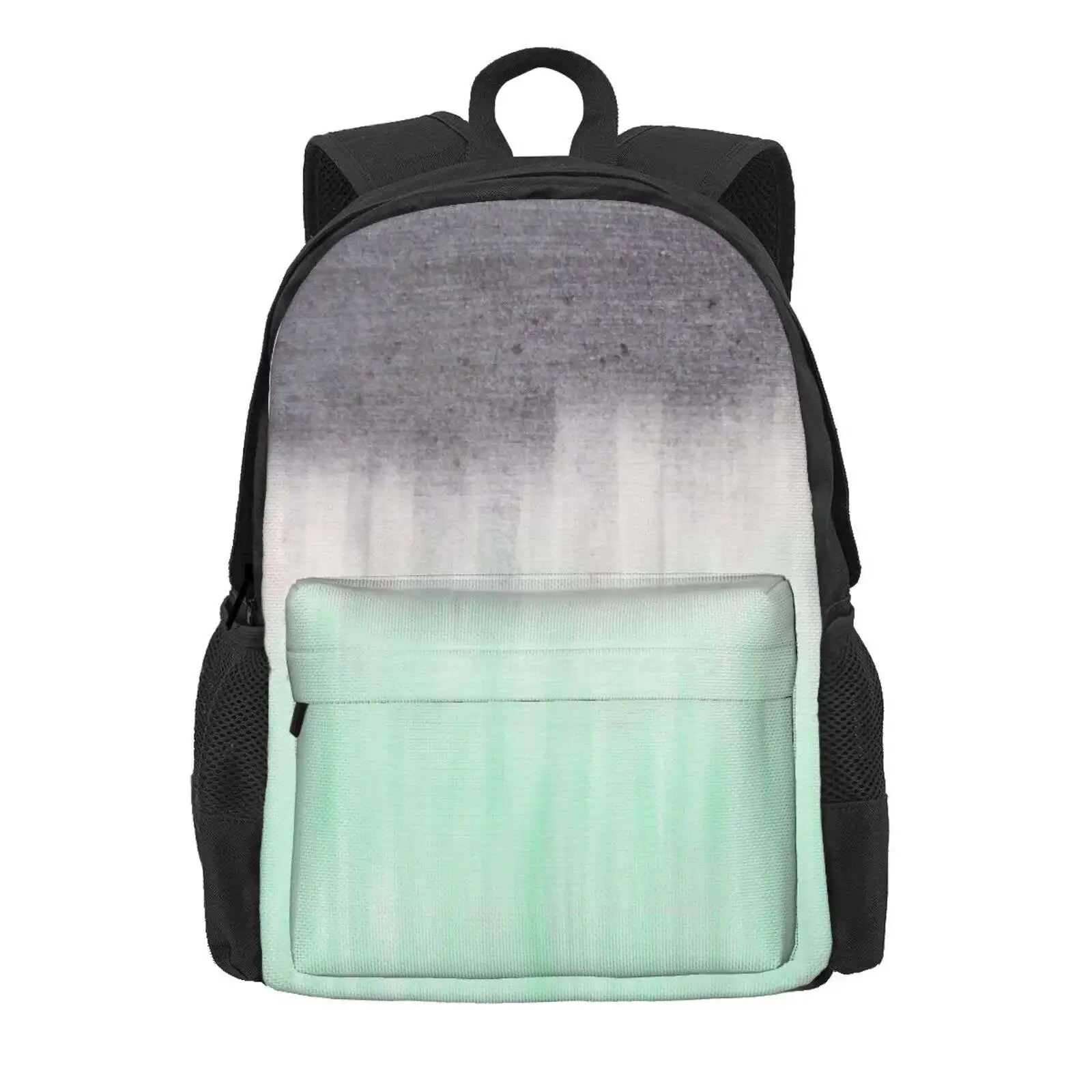 Urban Concrete Mint Hot Sale Schoolbag Backpack Fashion Bags Concrete White Mint Urban Industrial Pastel Grey Abstract