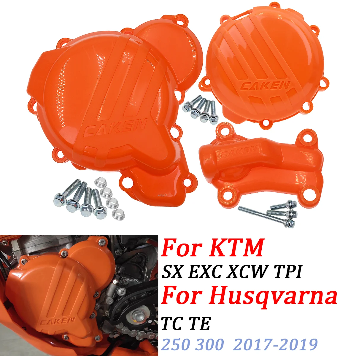

Motocross Clutch Guard Engine Ignition Protector Water Pump Cover For KTM SX EXC XCW TPI Husqvarna TC TE 2017-2023 Dirt bike