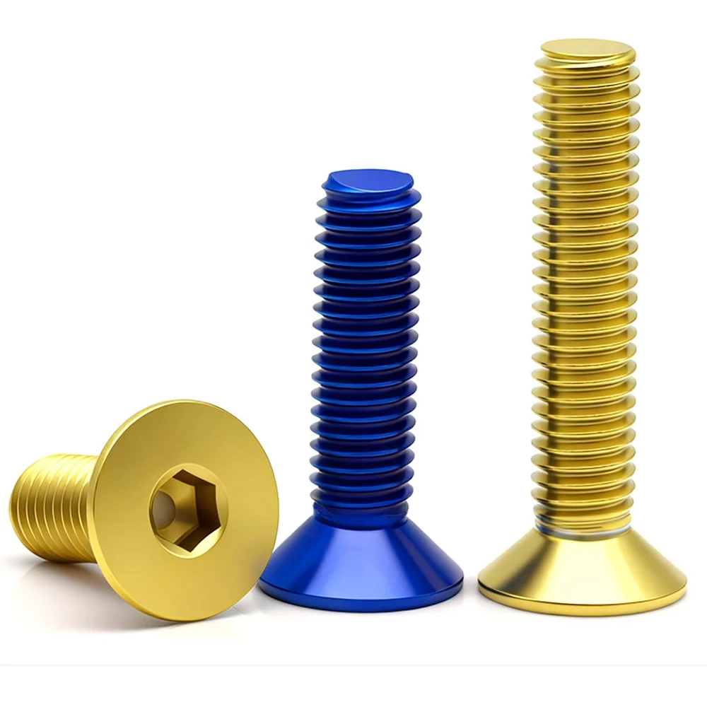 Weiyi M4 M5 M6 M8 DIN7991 SUS304 Edelstahl Senkkopfschrauben mit Innensechskant Titanblau und Goldbeschichtet Inbusschrauben – Detail 6