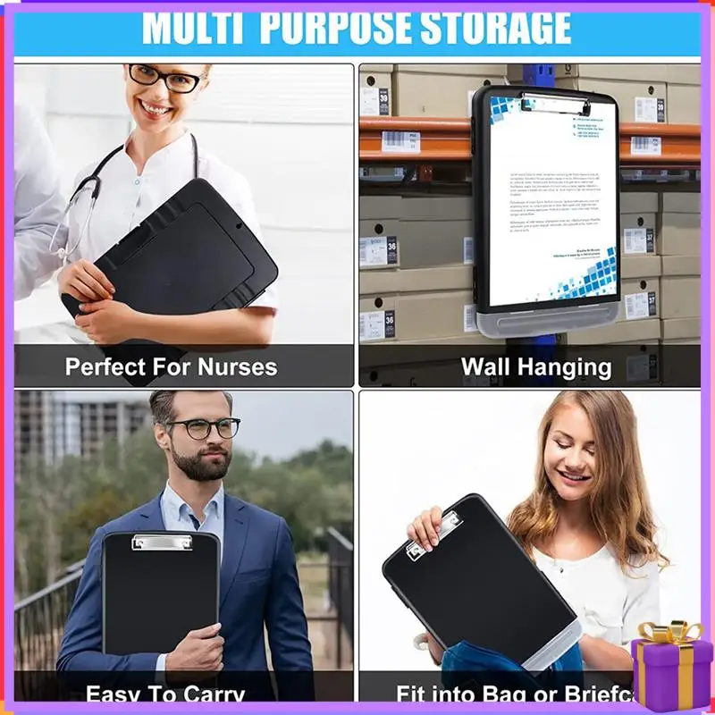 Geavanceerde klemborden met heavy duty, 8,5 x 11 klemborden met clip met laag profiel, zijopening, A4-formaat voor kantoor, school en thuis