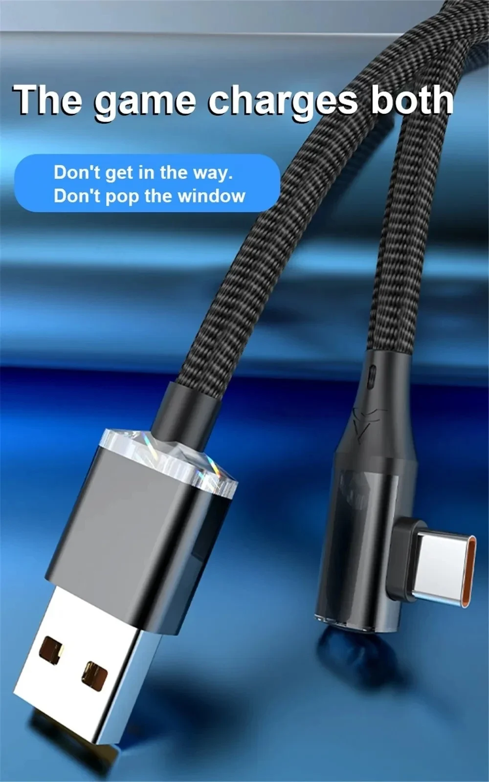 120W USB-C-Kabel, 90-Grad-Winkel, USB-auf-Typ-C-Ladekabel, schnelles Ladekabel für iPhone, Xiaomi, Huawei – Detail 10