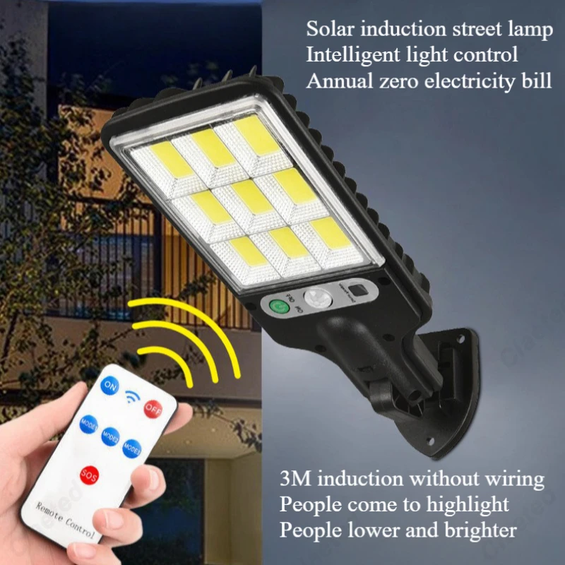 Creative New LED Solar Integrated Wall Lamp with Human Body Sensing IP65 Household Outdoor Courtyard Emergency Lighting Fixture