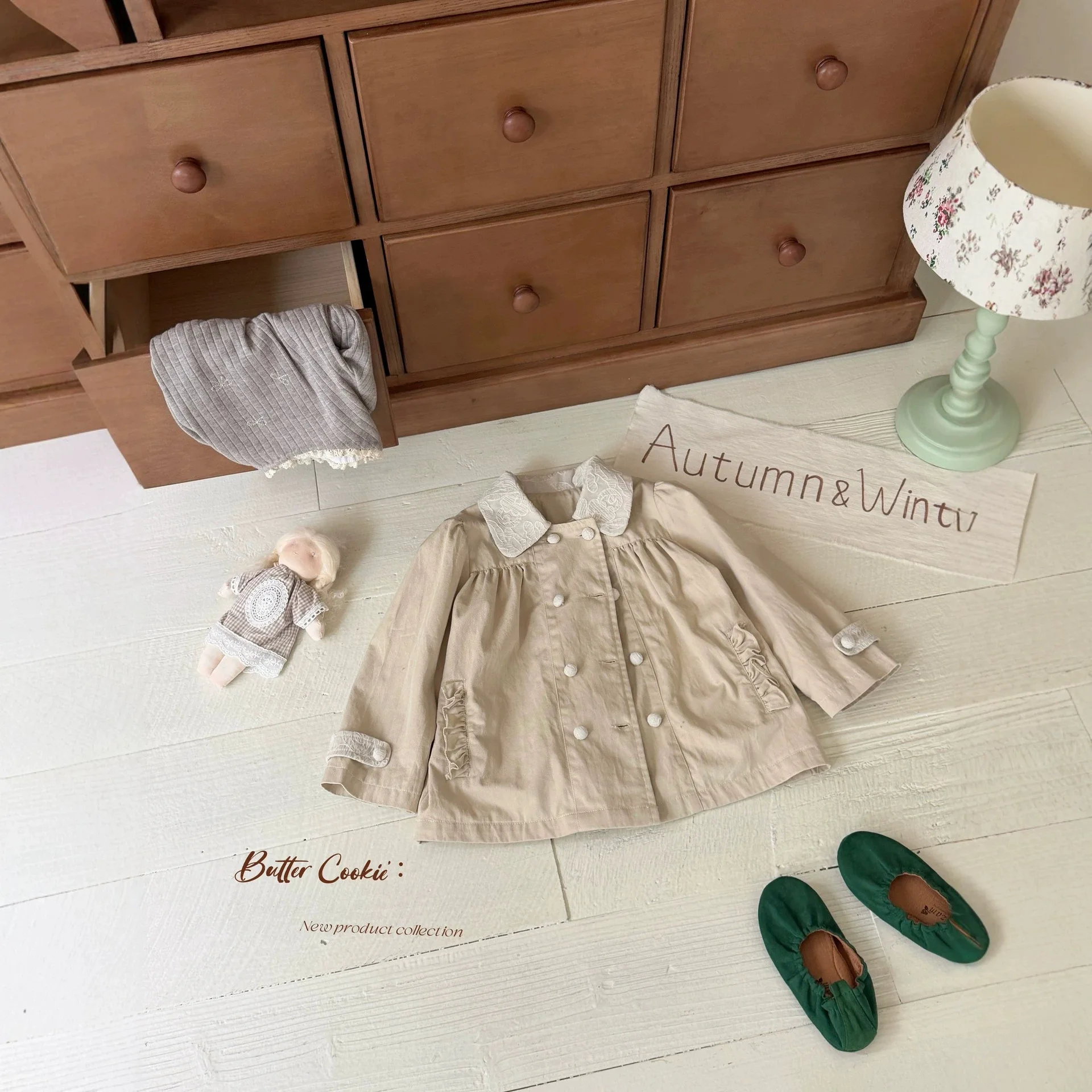 Girls Coat 2026 Spring and Autumn New Children's Clothing Korean Girl Baby Foreign Style Patchwork Double Breather Trench Coat