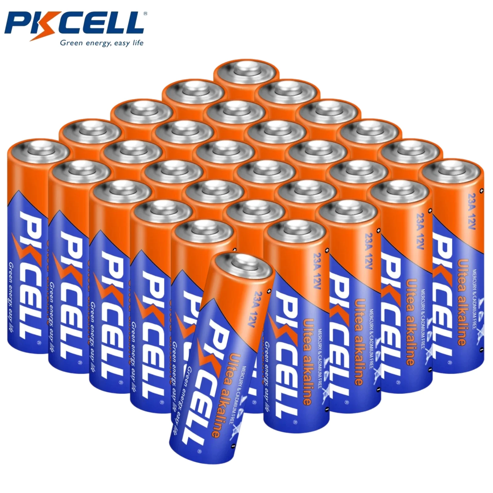 PKECLL 30-Count 23A 12 Volt Battery 23AE, MN21, L1028 A23 Battery for Garage Door Openers Ceiling Fan Remotes Doorbells