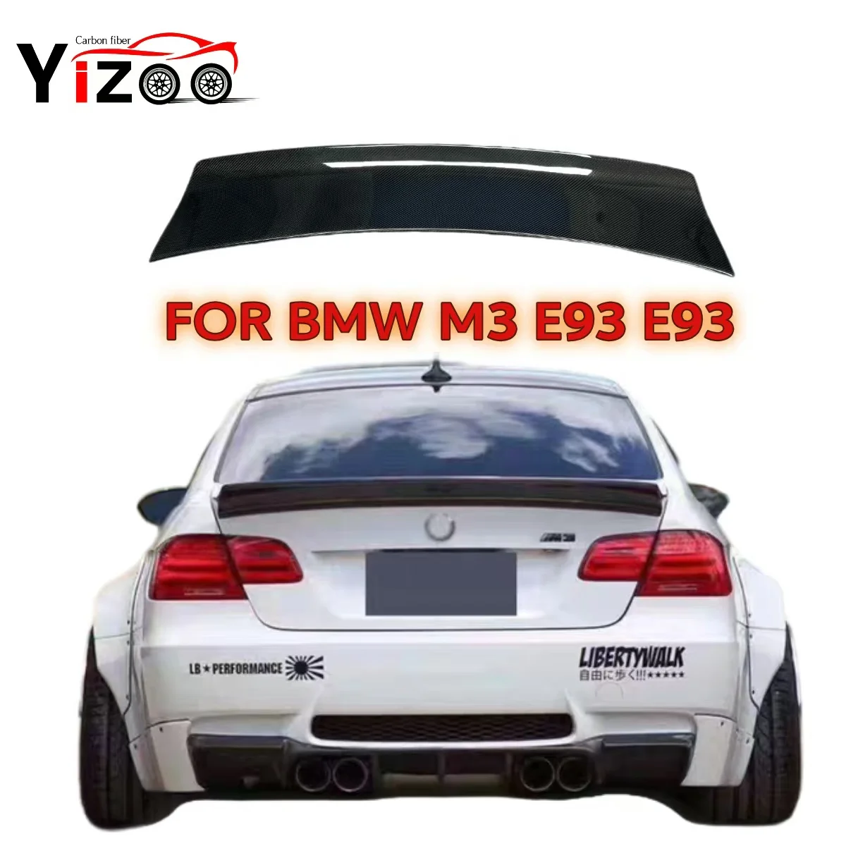 E92 E93 M3 Real Carbon Fiber Rear Trunk Spoiler Back Boot Lip Spoiler Wing For BMW 3 series E92 E93 M3 2005-2012 LB style