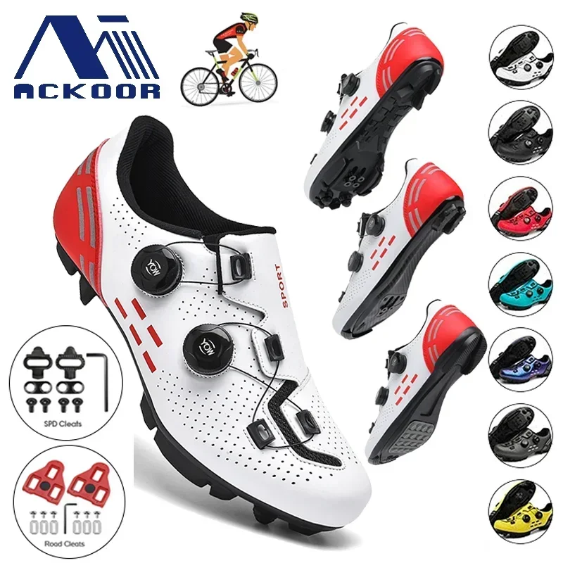 Zapatillas de ciclismo cómodas y ligeras para hombre y mujer, zapatos deportivos con autosujeción SPD para ciclismo de carretera y MTB al aire