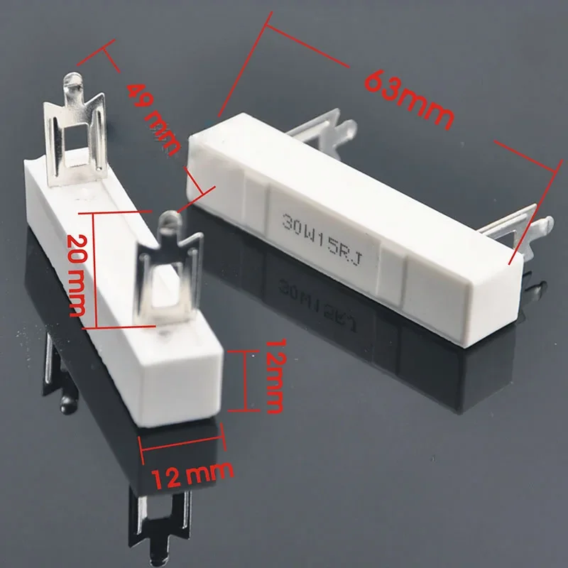 30W cement resistor speaker crossover stage speaker high power high frequency porcelain shell resistor connector 1 ohm-30 ohm