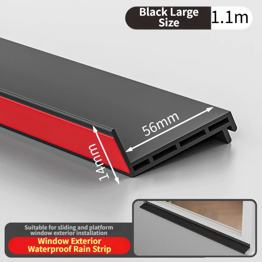 Waterproof Rain Seal Strip for Sliding For windows Double Layer Construction 110cm Length TPE Material 4.6mm and 5.6mm Options
