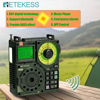 Retekess TR112 Radios Portable AM FM Radio Receiver Ham Radio Emergency Amateur Shortwave Radio SW AIR Band VHF WB Alarm Clock