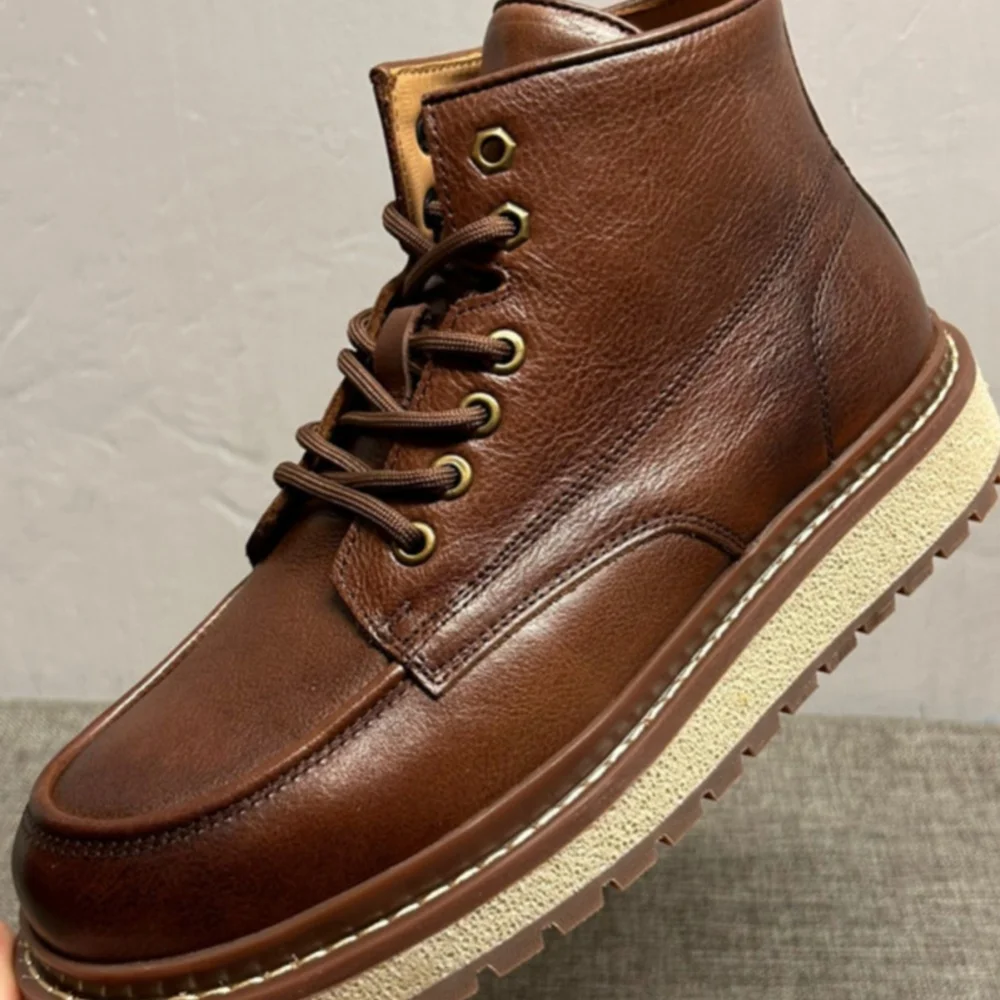 

European style high-top shoes for men, new men's casual shoes, men's padded warm cotton shoes, men's short boots