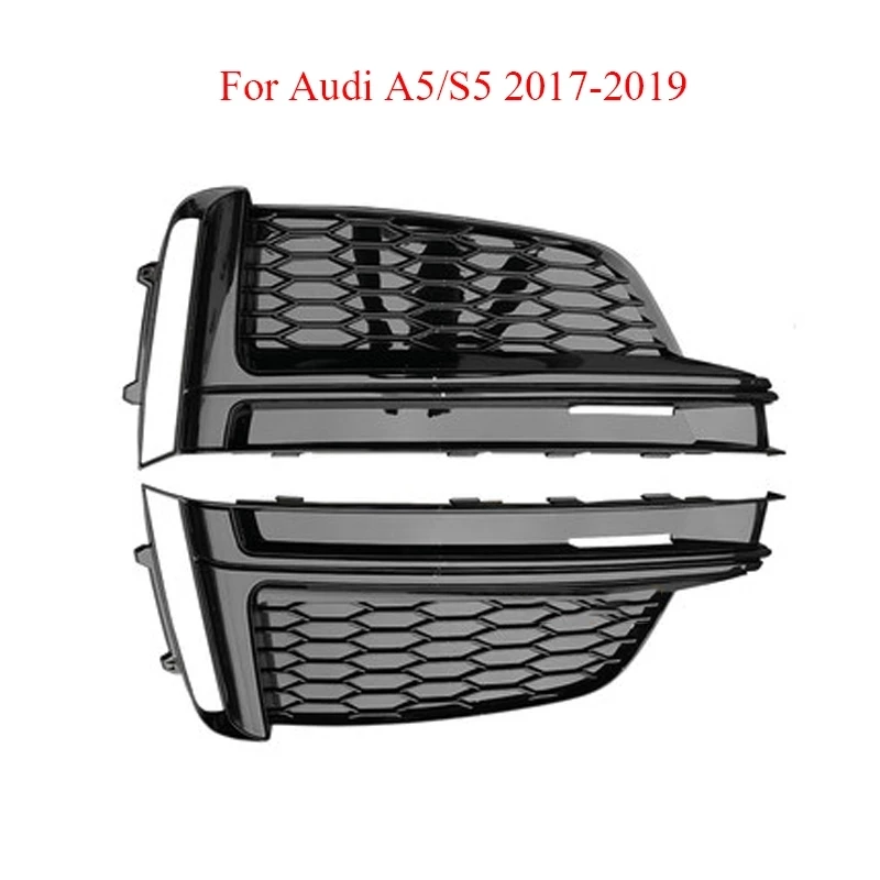 Auto Left Right Front Lower Bumper Fog Light Grille Grill Cover For A5 Sport S5 Sline 2017 2018 2019 Car-Styling Accessorie