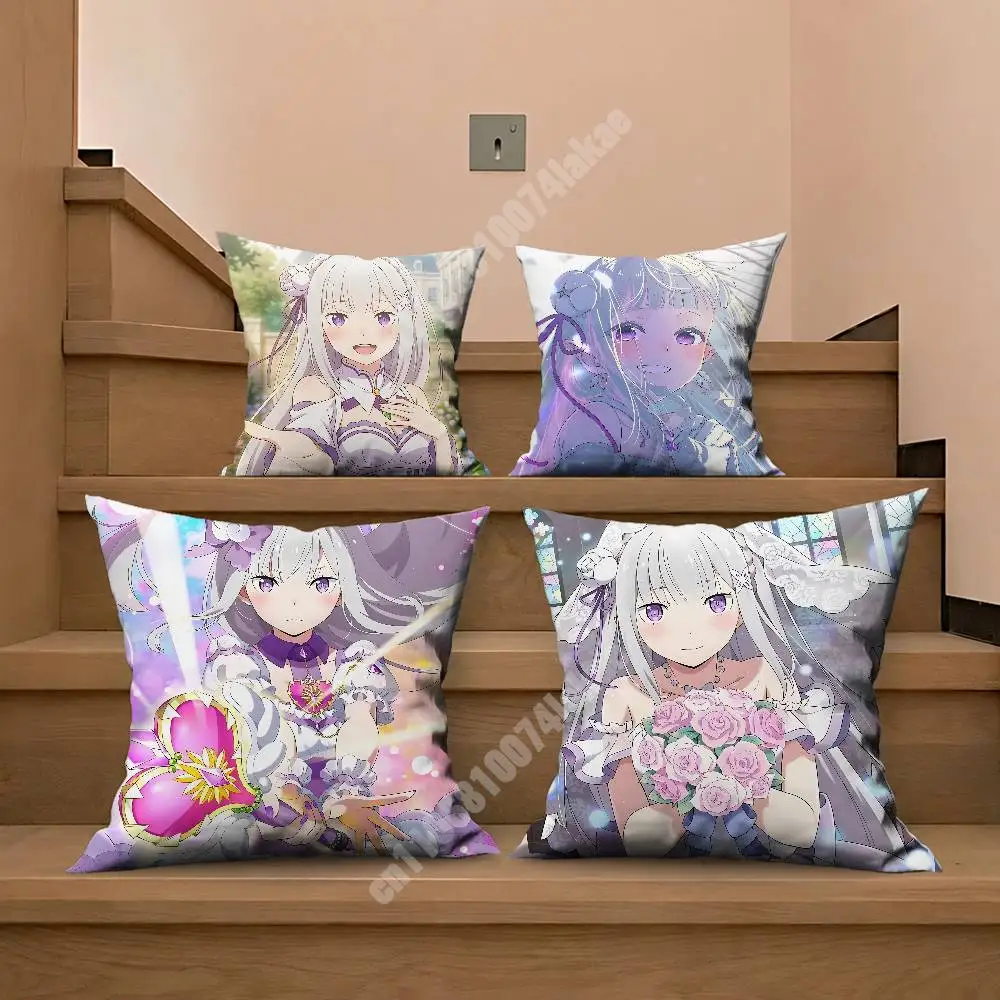 Emilia Re Zero Pillow Cover Sofa Couch Cushion Case Creative Workspace Accent Home Decor