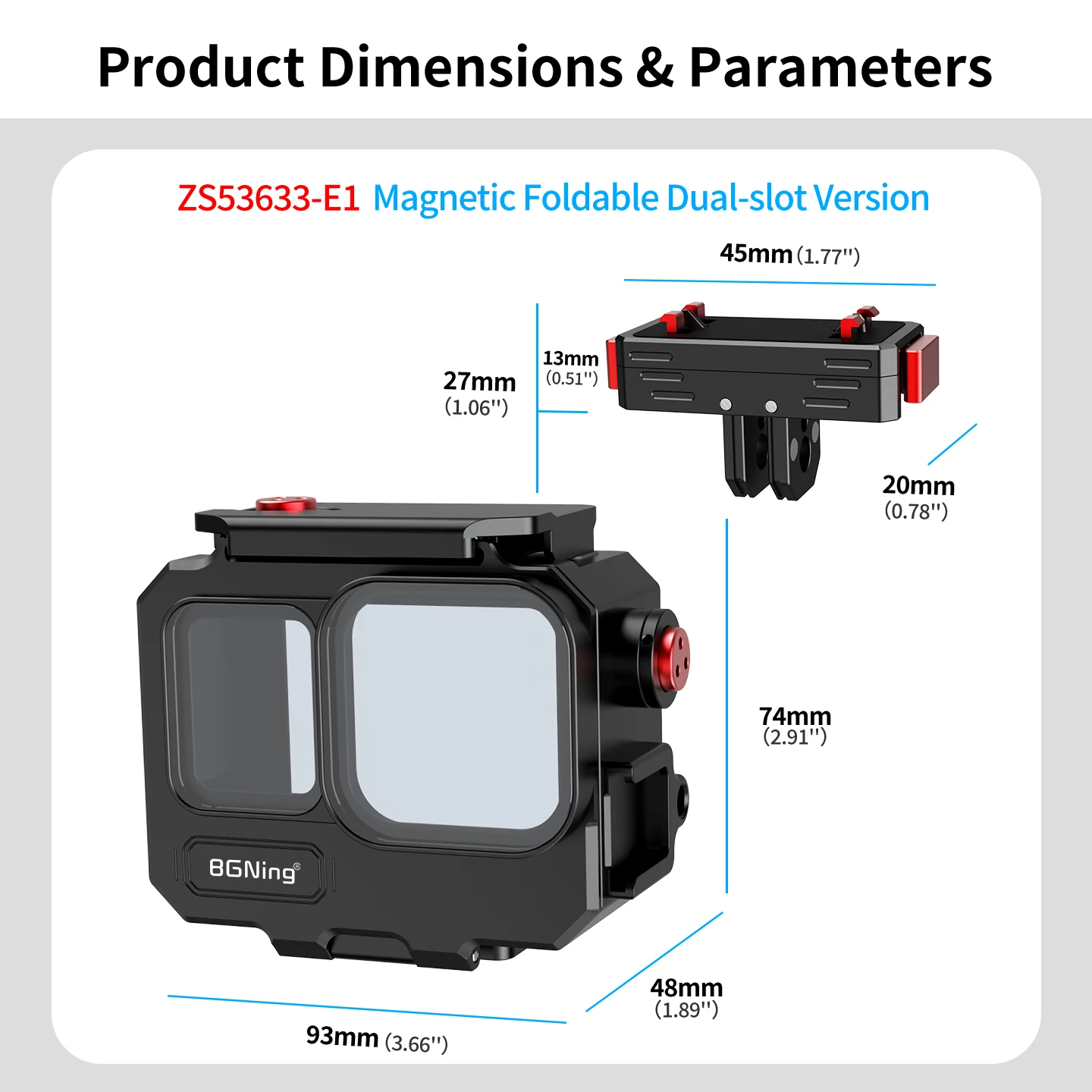80M Tiefsee-Aluminium-Wasserdichtgehäuse IP68 für Insta360 Ace Pro 2 Action-Kamera-Käfig mit Schnellverschluss-Tauchgehäuse für Unterwasserfotografie – Detail 25