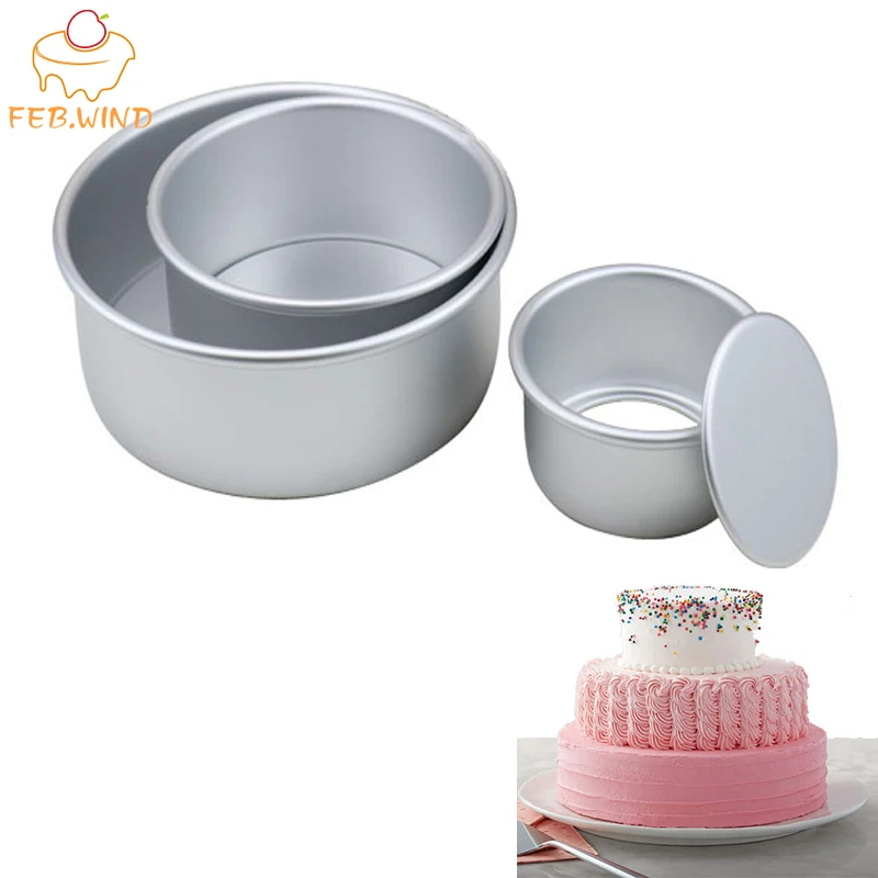 3 Tiered Round Cake Mold Set Aluminum Alloy Cake Pan Set Non Stick Baking Pans 4/6/8 inch Cakes Mould Removable Bottom       386