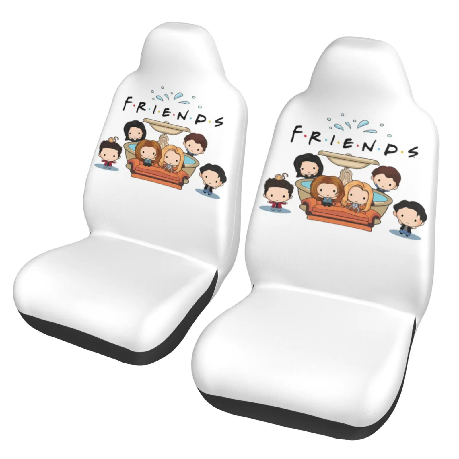 You Dear Friends Foerver We Will Always Miss You Car Seat Cover 2pcs Printing Universal Front Protector Accessories Cushion Set