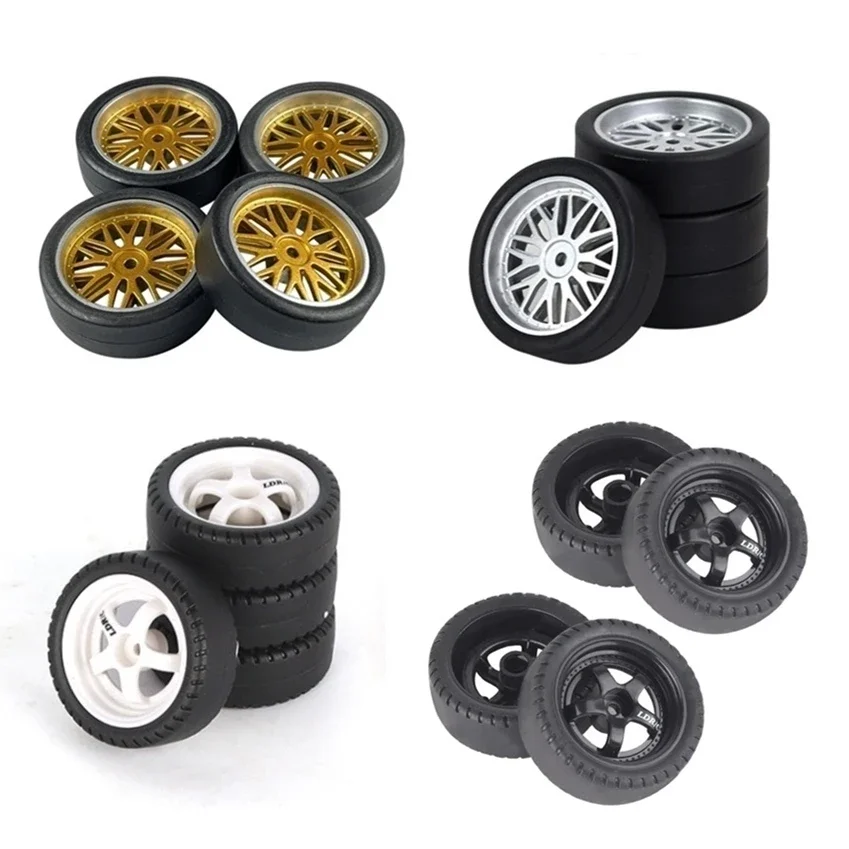 LDRC AE86 A86 LD1801 LD1802 LD1803 LD1804 A01 A02 4pcs 33mm RC Hard Drift Tire Wheel Hard Tyre 1/18 RC Car Upgrade Parts