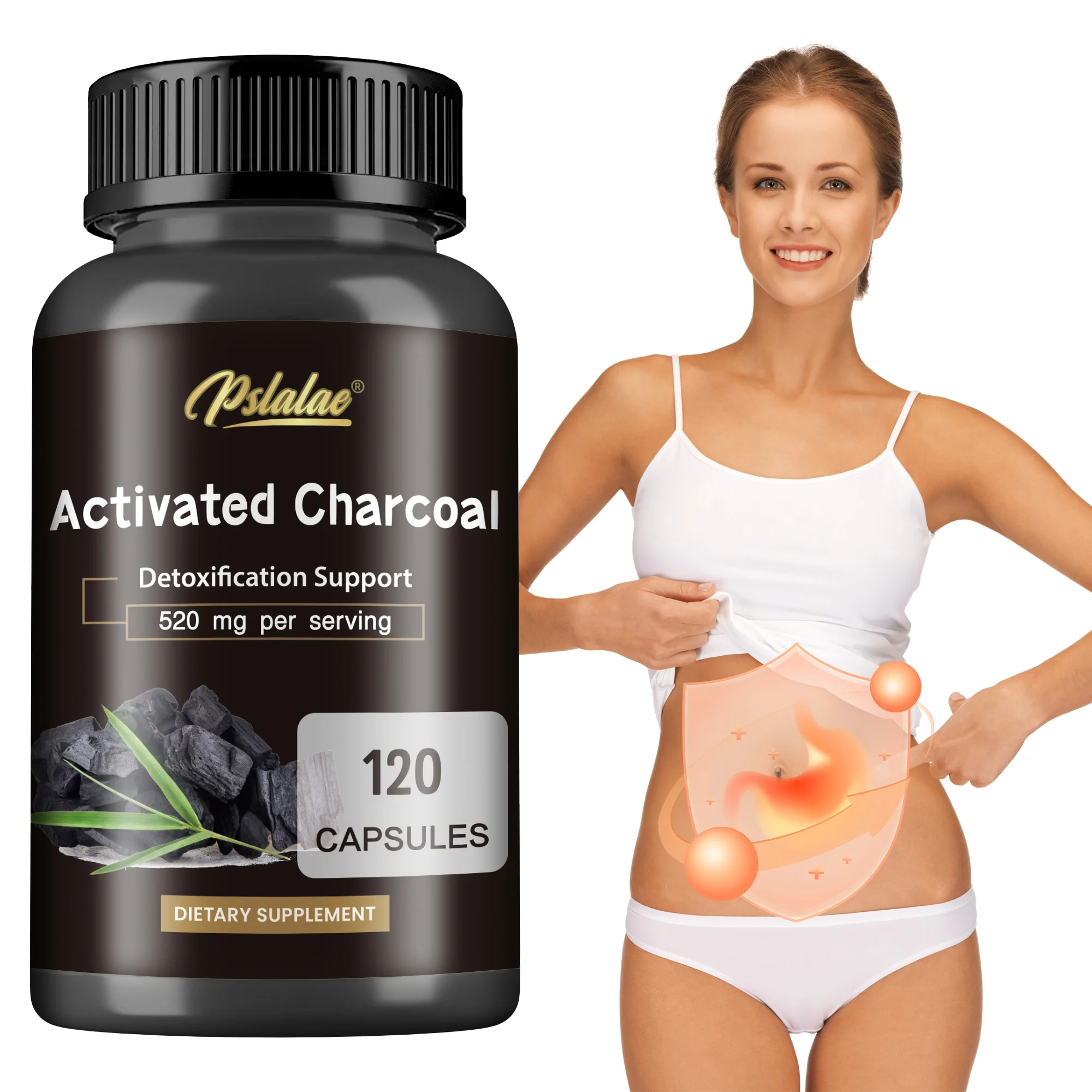 

Activated Charcoal Capsules - Reduce Gas and Bloating, Natural Cleansing, Supports Normal Bowel Function, Promotes Digestion