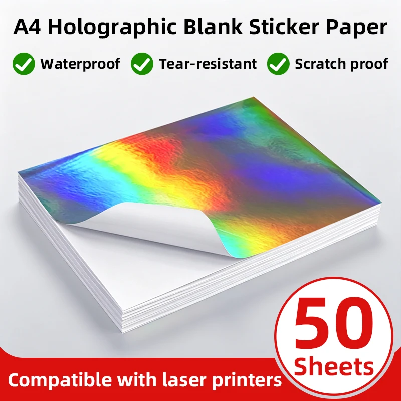 50-sheets-vinyl-sticker-paper-a4-size-rainbow-laser-adhesive-printing-paper-label-paper-adhesive-backed-printing-stickers-compatible-with-laser-and-inkjet-printers-diy-craft-packaging-stickers