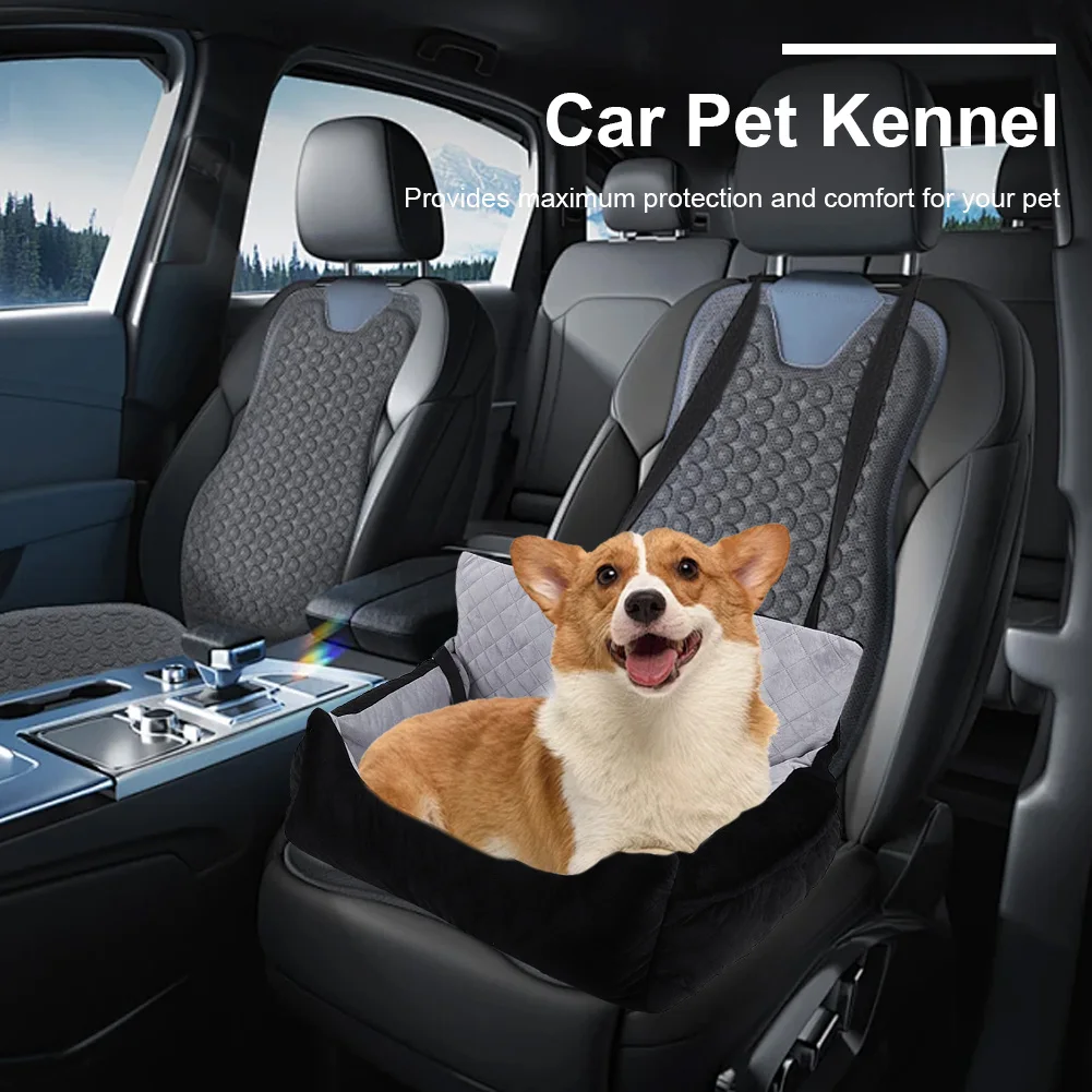 

Dog Car Seat Bed Washable Dog Booster Seat with Pocket Thickened Sponge Pad Non-Slip Base Soft Dog Car Seats Travel Bed