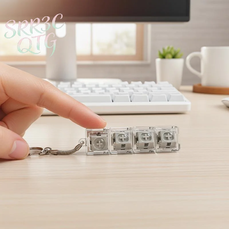 Hot DIY Keychain Keyboards Switch Tester Mechanical Keyboards Switch Testing For Different Keycap Button Fidget Toy Key Ring