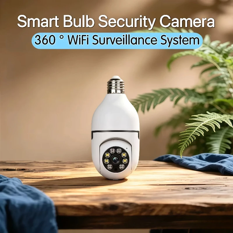 Psennikow Wifi Bulb Surveillance Network Indoor Smart Camera 1080P Night Vision Full Color Automatic Human Track Security Protec