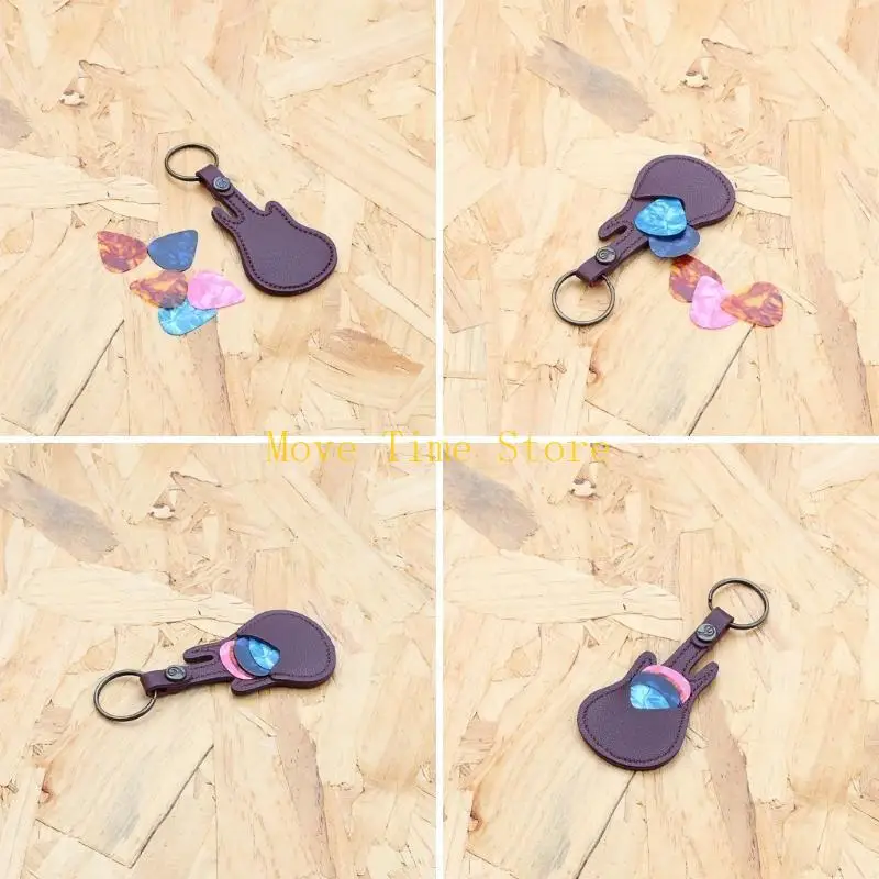 92ME Guitar Picks Case مع 5 اختيارات ، حقيبة تختار الجلود واختيار الحمل مع Keyring لقيثارة الجيتار الجيتار