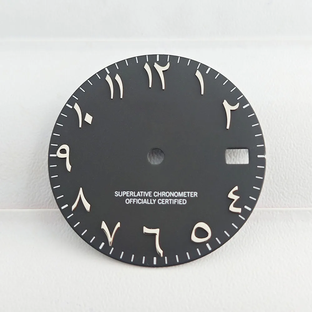 Мужские часы NH35, циферблат с арабскими цифрами, циферблат 28,5 мм для NH35, корпус с автоматическим механизмом, ремешок, аксессуары для часов