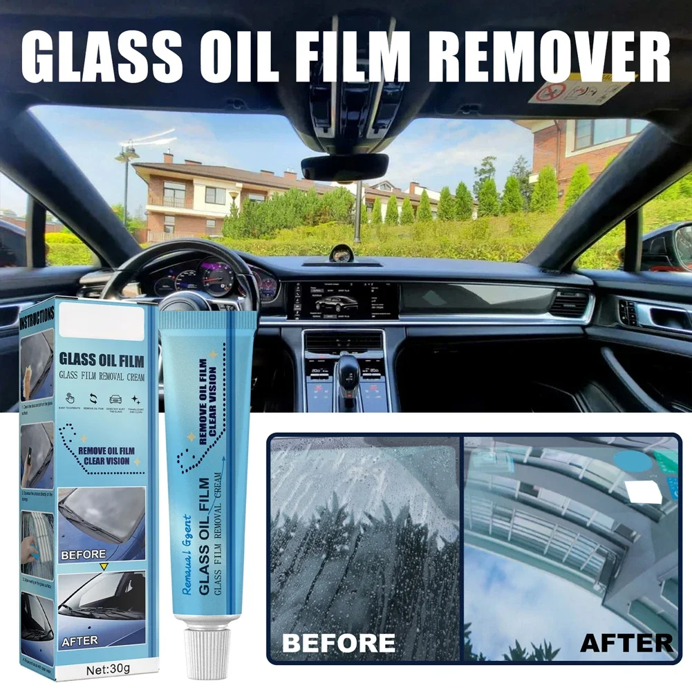 

30ml Universal Oil Film Clean Polish Paste Car Glass Polishing Degreaser Cleaner for Bathroom Window Glass Windshield Cleaning