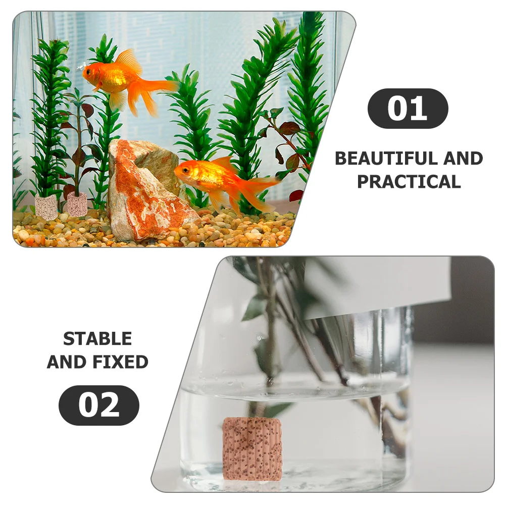 12개 도자기 수족관 식물 고정 링 소형 어항 조경 장식용 식물 고정 링