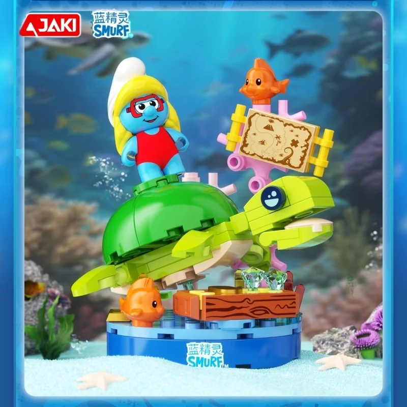 

JAKI Smurf собрать модели строительных блоков для защиты подводного мира, серия игрушек, украшений, подарков на день рождения