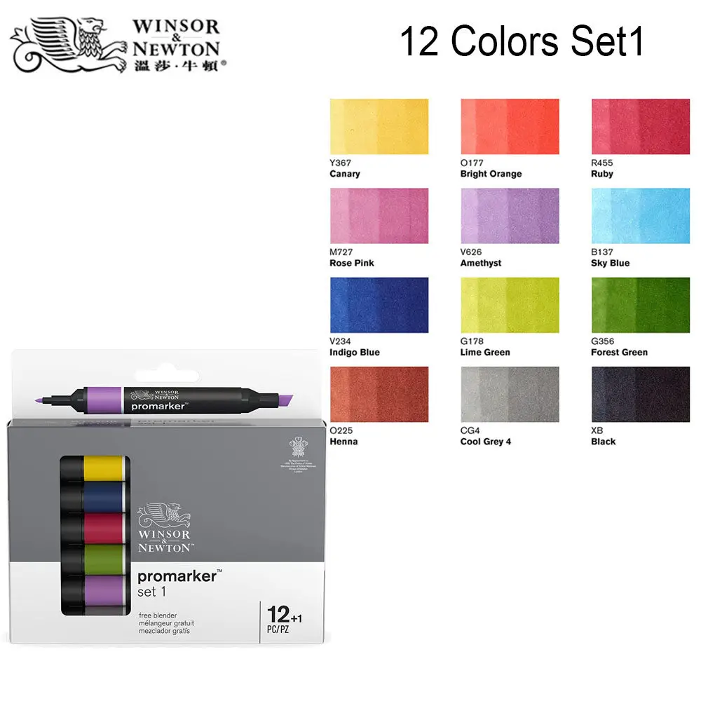 WINSOR & NEWTON Alkoholbasierte Promarker 6/12/24/48/96 Farben Set Doppelspitzen-Markerstifte Design Pro Marker für Künstler – Detail 35