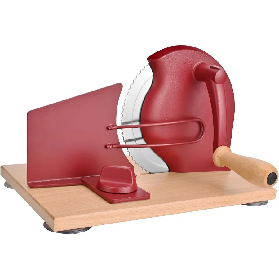 

Manual Bread Slicer with Hand Crank for Homemade Sourdough and Freshly Baked Loaves Rotary Design with Adjustable Thickness Set