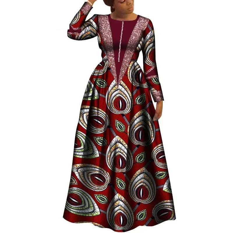 Sale! Dashiki African Dresses for Women Wedding Party Evening Dress Cotton Ankara Print Dress Plus Size Boubou Africain Femme