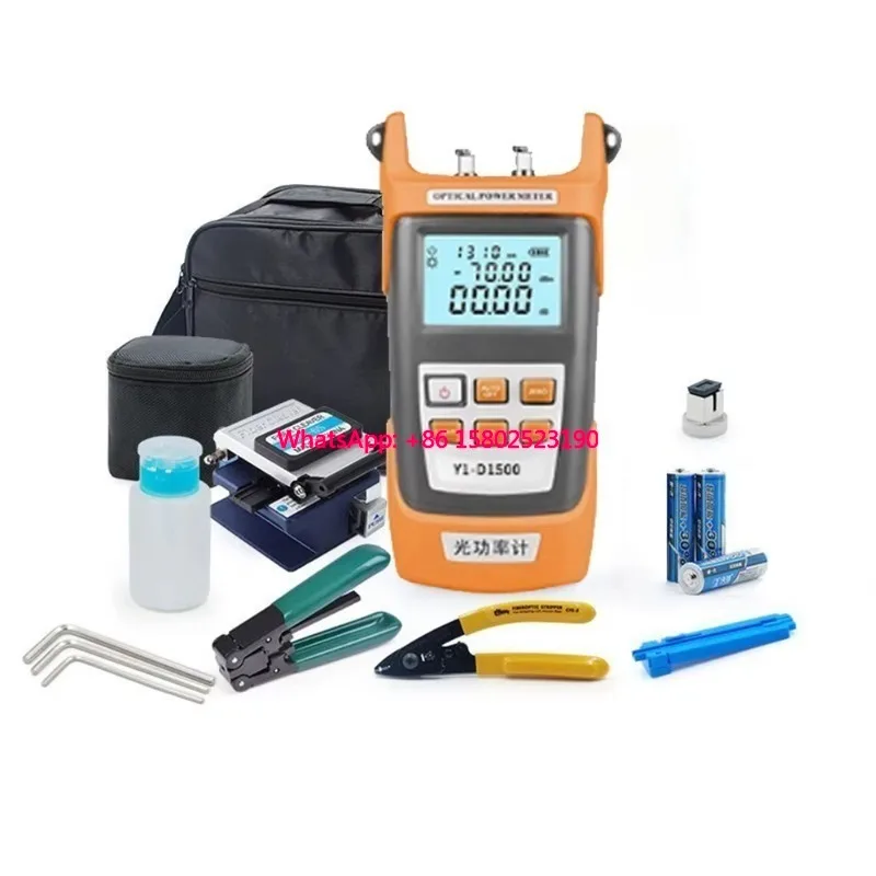 

FTTH Fiber Optic Equipment Cable Kits Tape Visual Fault Locator Cutter And Optical Power Meter Fiber Optic Toolbox-2