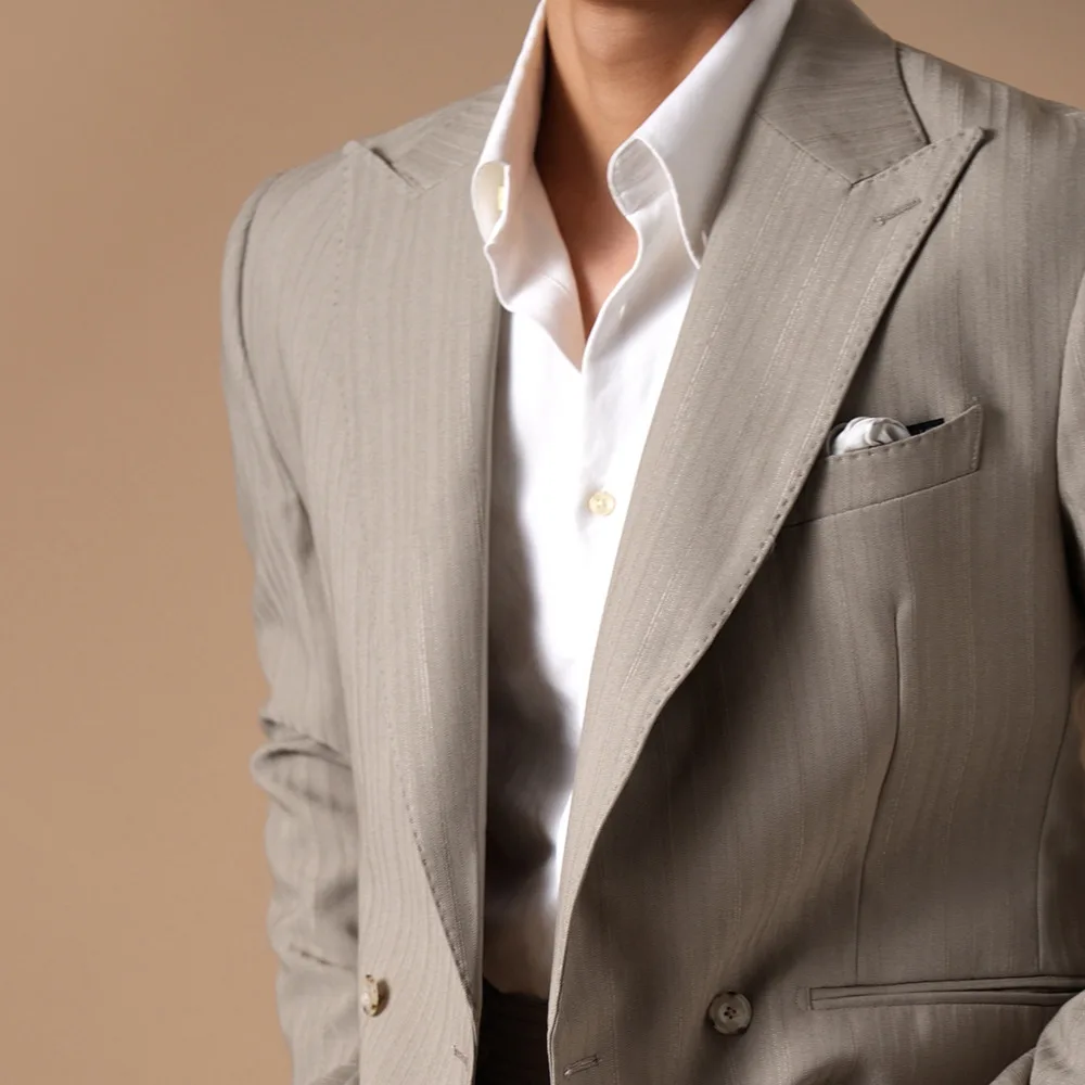 Setelan Tuxedo TIDAK MIRIP dengan Setelan Jas Double-Breasted Satu Potong untuk Pria, Setelan Bisnis Kasual untuk Komuter, Smoking Uomo, Setelan Pria Desainer