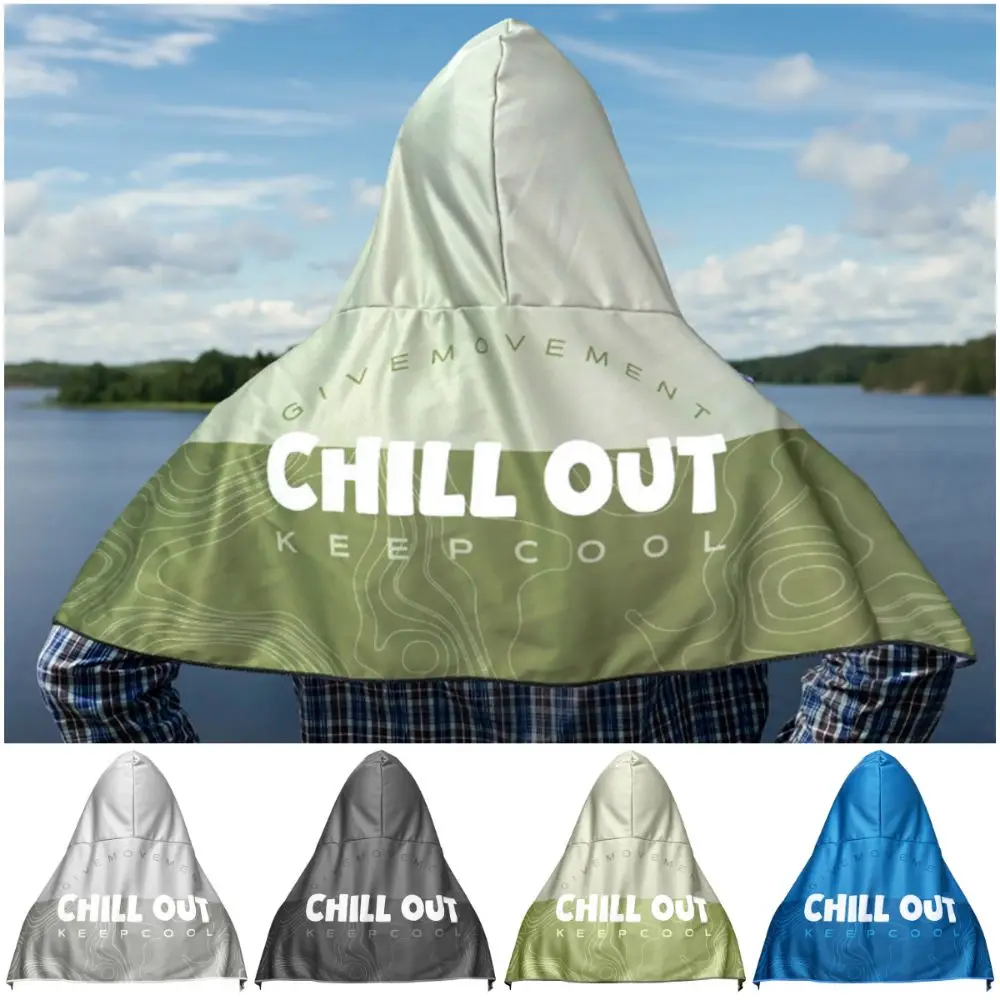 Multicolor Hooded Sunscreen Shawl Hooded T Shape Cooling Shawl Sweat Absorption Sun Protection Head Cover