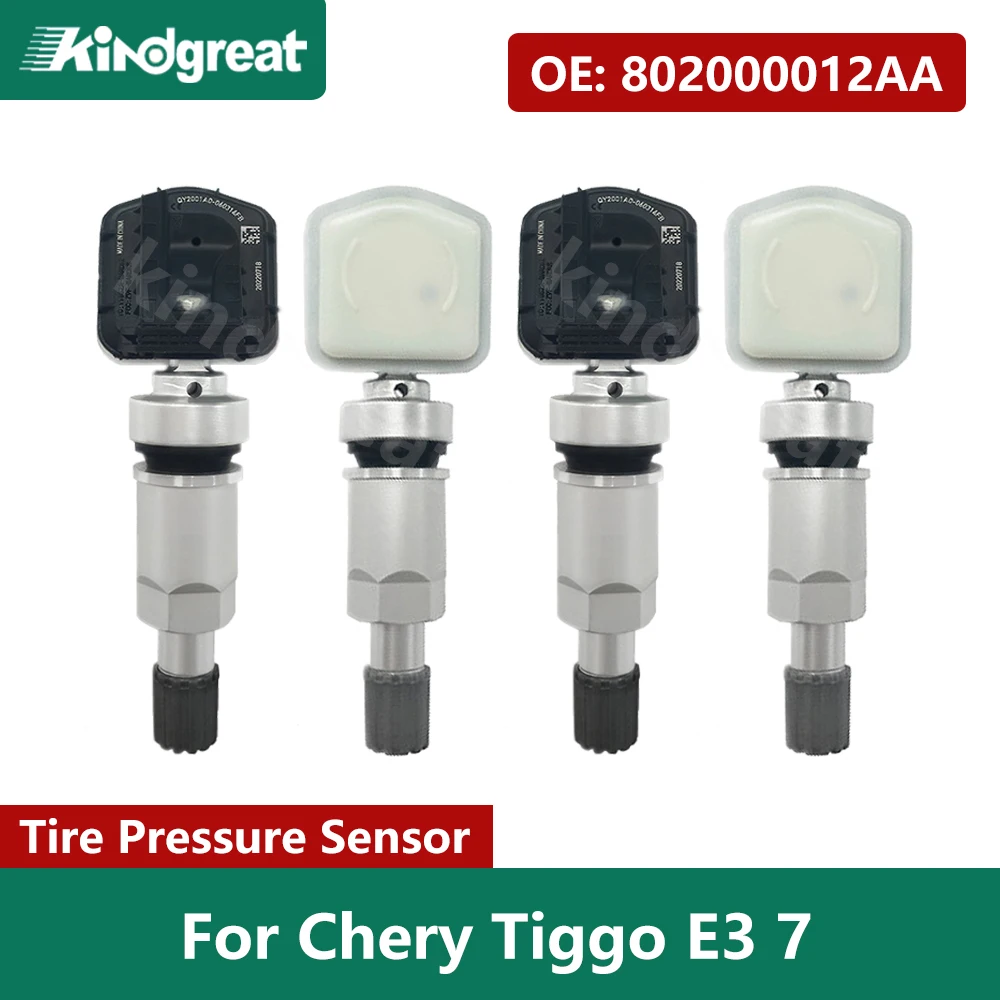 

4PCS/Lot 802000012AA 433MHz TPMS Car Tire Pressure Monitor Sensor For Chery Tiggo E3 Chery Tiggo 7