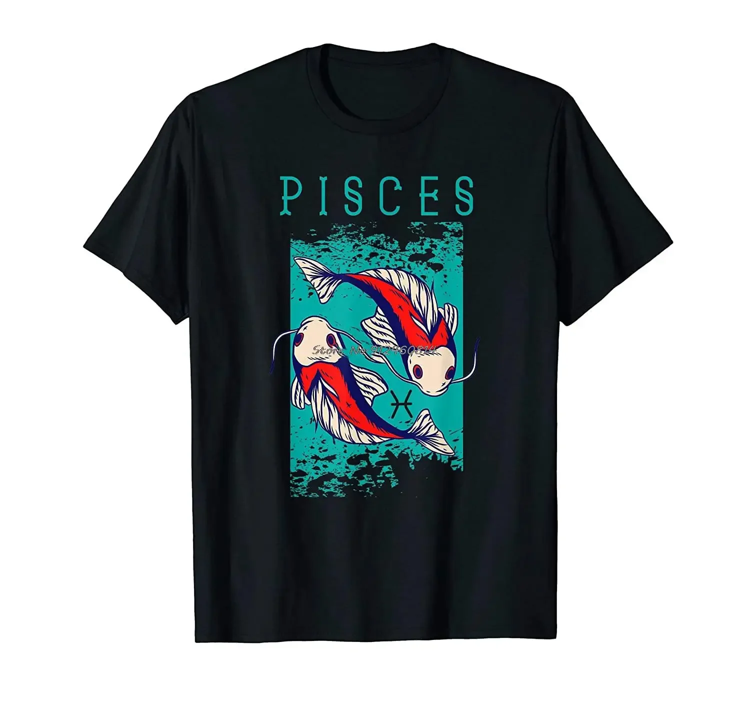 Horoscope Pisces Zodiac Astrology Sign Superstition Gift T-Shirt Men Cotton O-neck Tshirt Hip Hop Tees Streetwear Harajuku