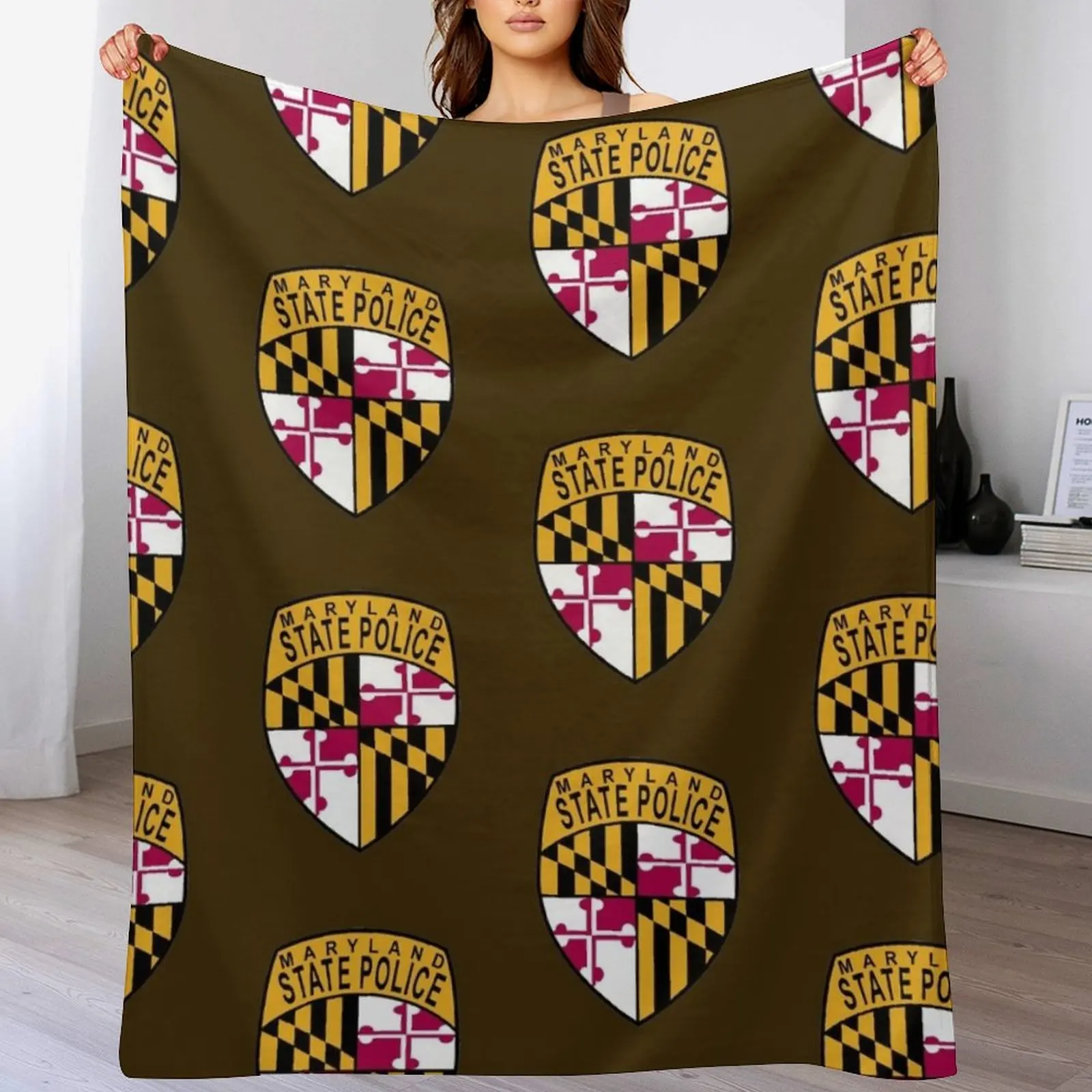

Maryland State Police Throw Blanket Soft Solid Color Blanket for Couch Bed