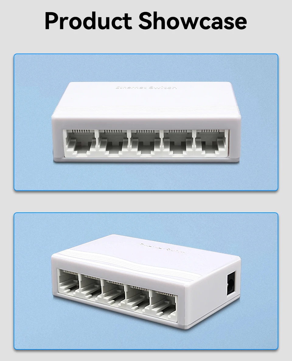 HORACO 5-Port Gigabit Netzwerk-Switch Unmanaged 1000M Mini-Switch Desktop Plug-and-Play Ethernet-Switch – Detail 9