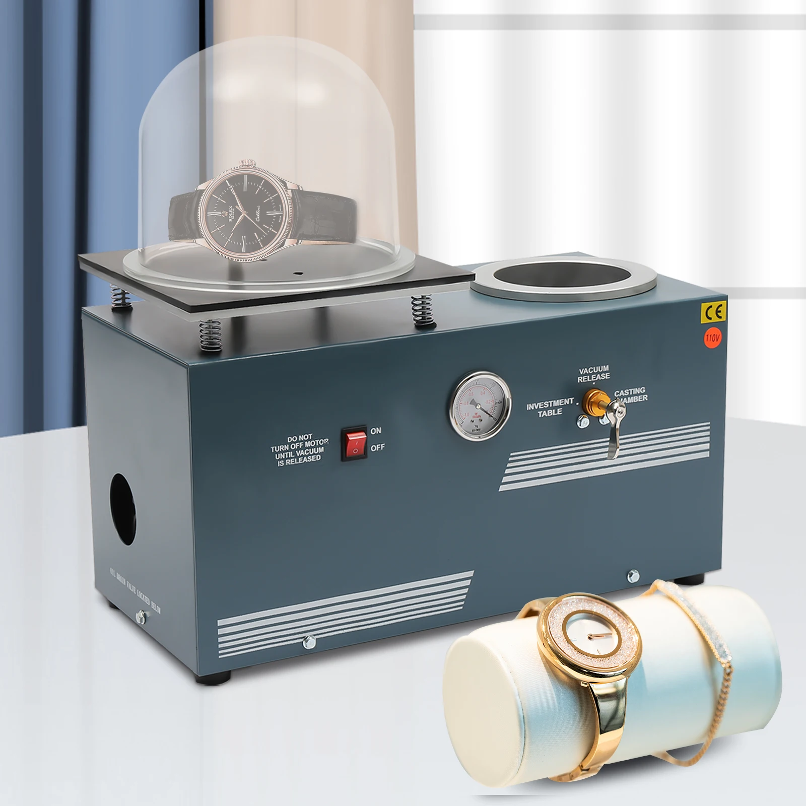 

1/2 HP Vacuum Casting Machine 4.24 CFM 0.53Gal Jewelry Cast Vacuum Suction Machine 2102°F with Overheat Protection for Gold Silver Brass Metal Casting